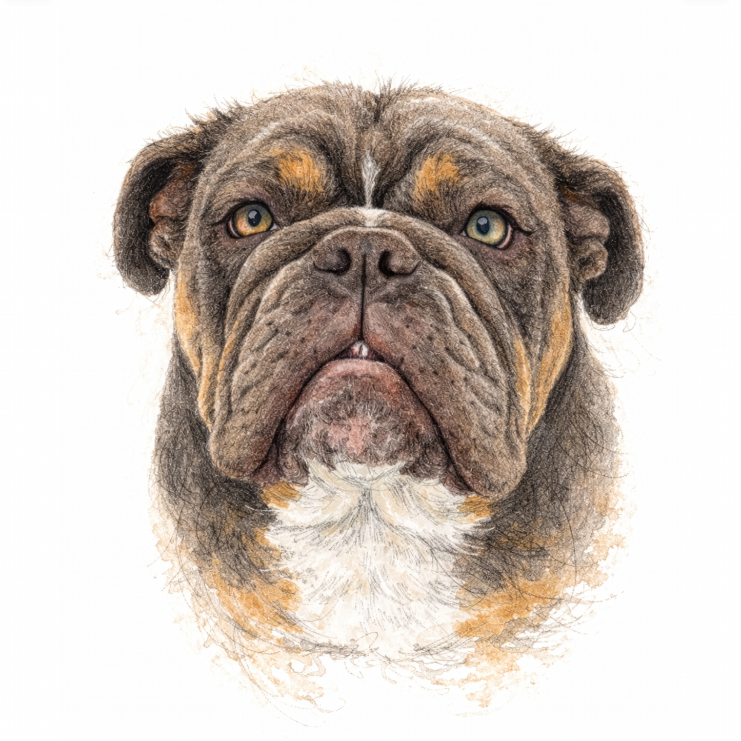 Custom Watercolor Pet Portrait on Floating Wood Framed Canvas
